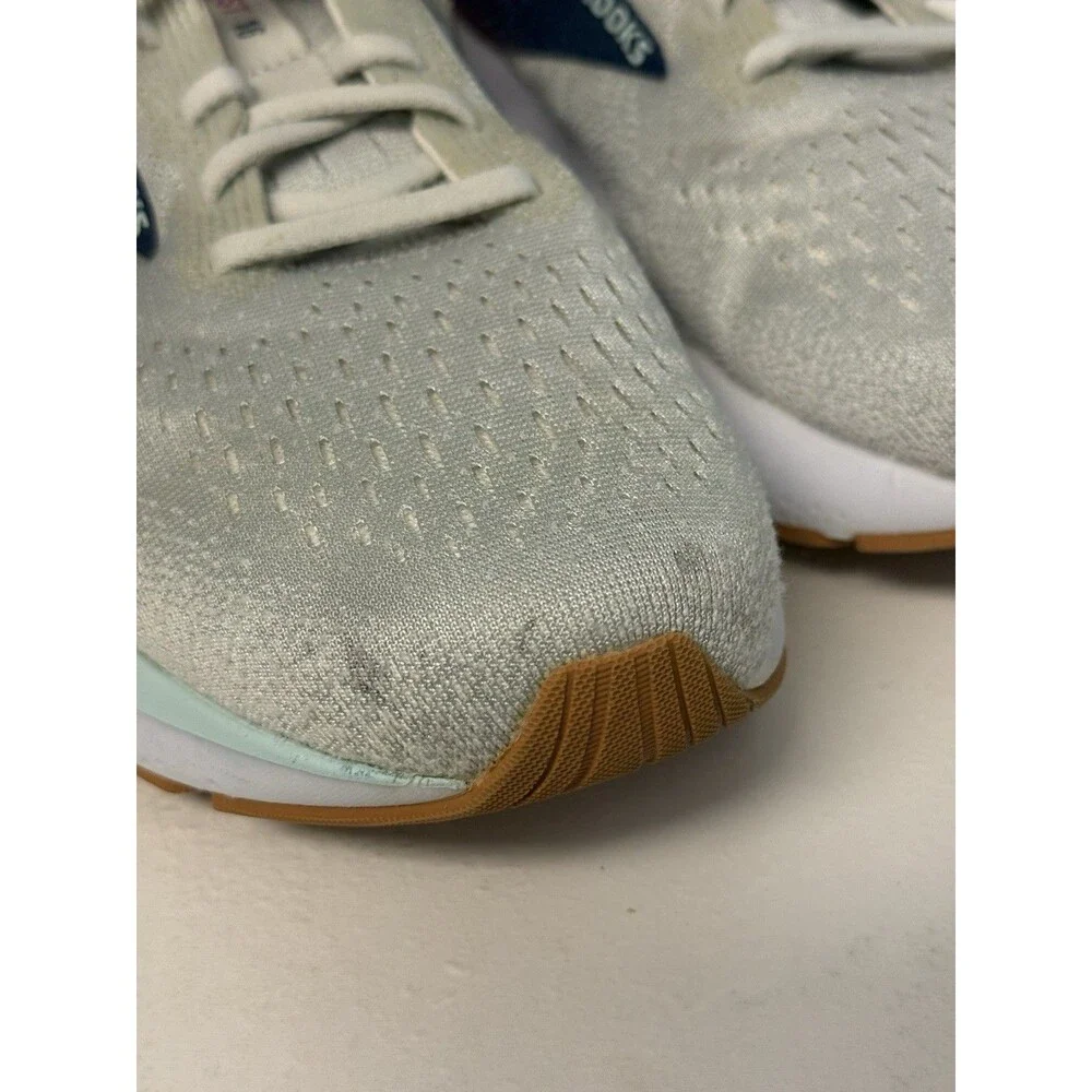 Brooks Ghost 16 Women's Running Shoes - White/Grey/Pink - Gum Sole - US Size 11
